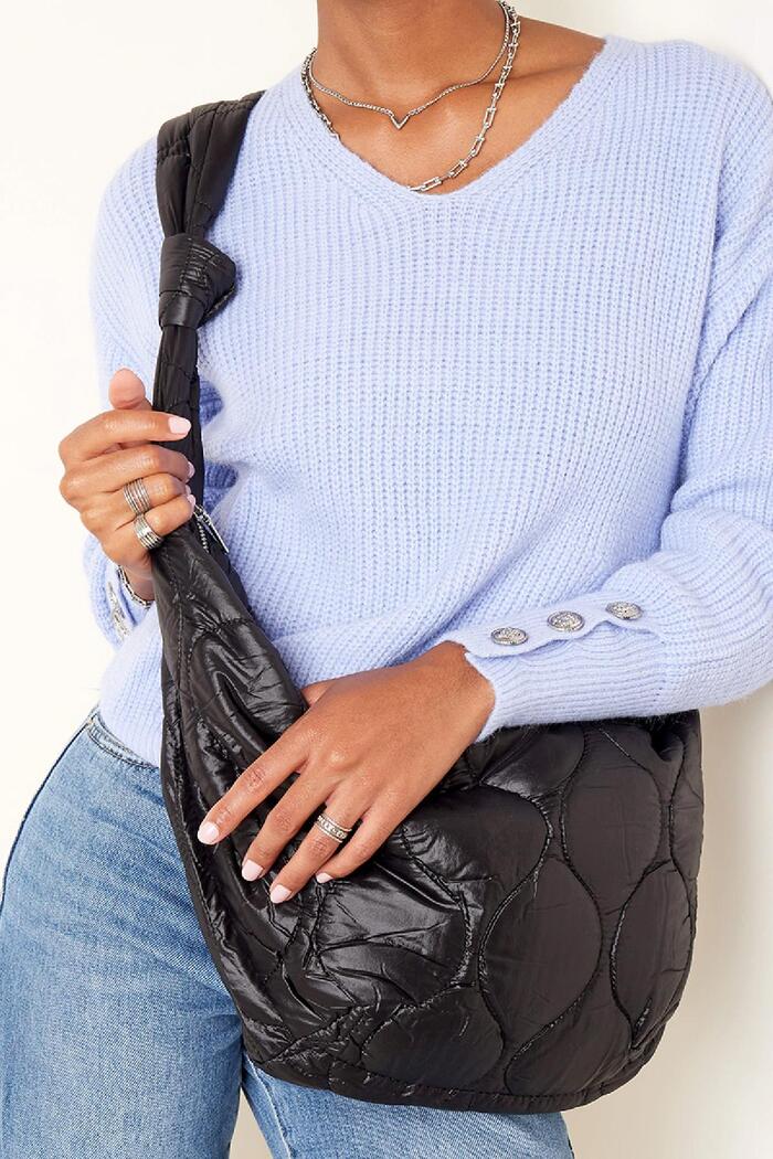 Yastıklı omuz çantası Black Polyester Resim4